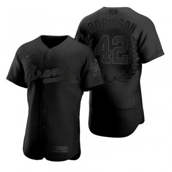 Men's Jackie Robinson Atlanta Braves Black Awards Collection Retirement Jersey