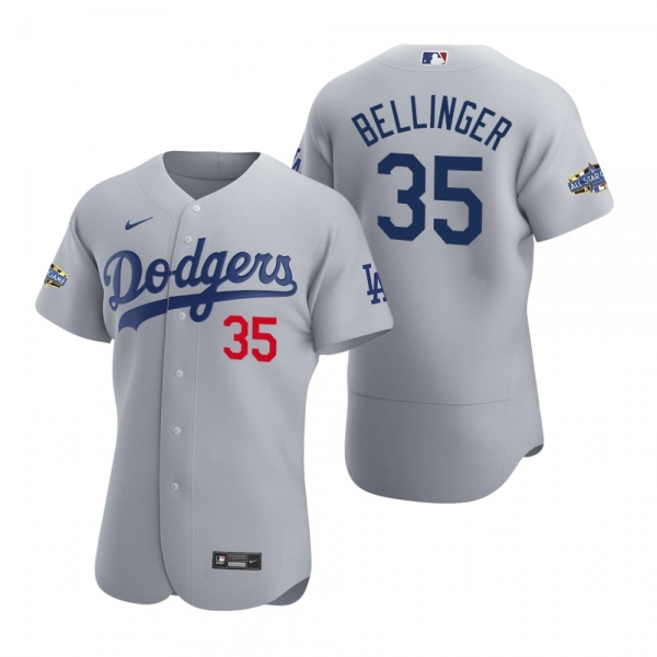 Men's Los Angeles Dodgers Cody Bellinger 2020 Alternate Patch Gray Authentic Jersey