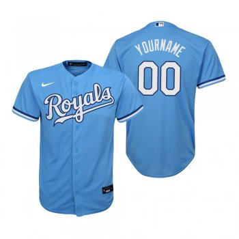 Youth Kansas City Royals Custom Nike Light Blue Replica Alternate Jersey