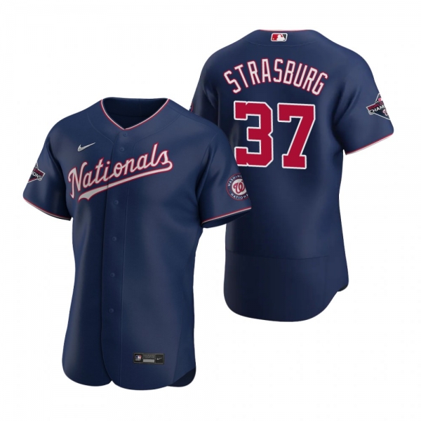 Men's Washington Nationals Stephen Strasburg Nike Navy 2019 World Series Champions Authentic Jersey