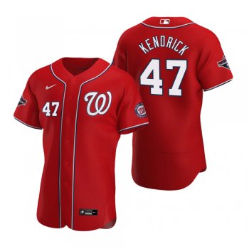 Men's Washington Nationals Howie Kendrick Scarlet Authentic 2020 Alternate Patch Jersey