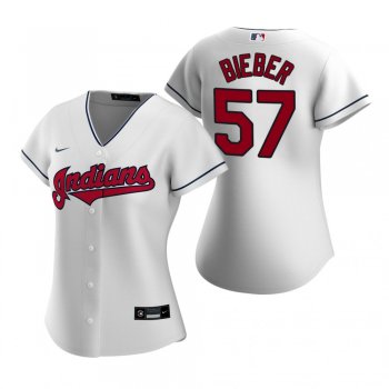 Women's Cleveland Indians Shane Bieber Nike White 2020 Replica Home Jersey