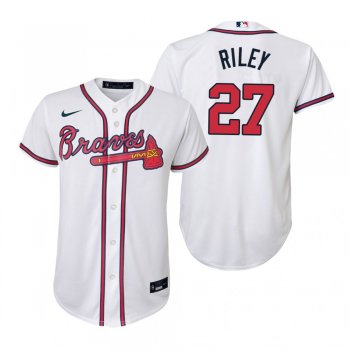 Youth Atlanta Braves Austin Riley Nike White Replica Home Jersey