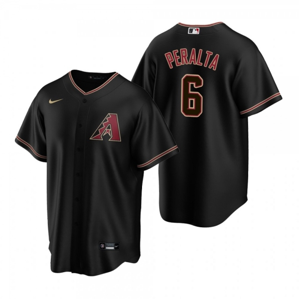 Men's Arizona Diamondbacks David Peralta Nike Black Replica Alternate Jersey