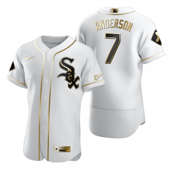 Men's Chicago White Sox Tim Anderson Nike White Authentic Golden Edition Jersey