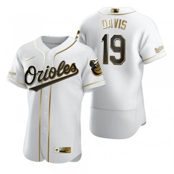 Men's Baltimore Orioles Chris Davis Nike White Authentic Golden Edition Jersey