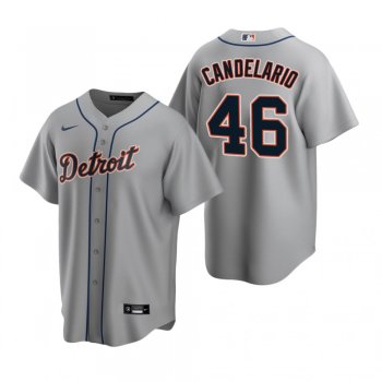 Men's Detroit Tigers Jeimer Candelario Nike Gray Replica Road Jersey