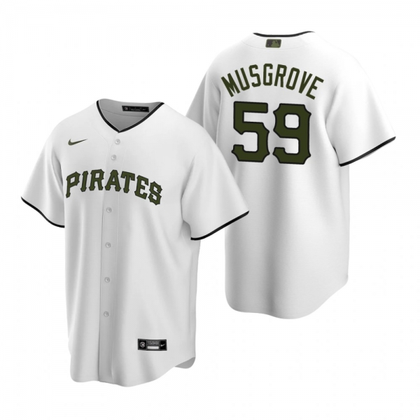 Men's Pittsburgh Pirates Joe Musgrove Nike White 2020 Replica Alternate Jersey