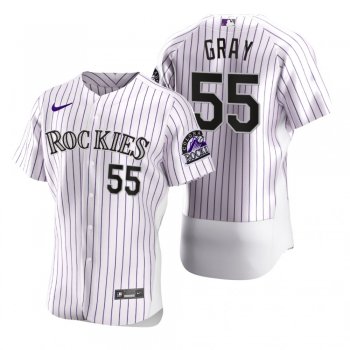 Men's Colorado Rockies Jon Gray Nike White 2020 Authentic Jersey