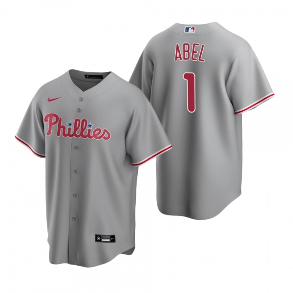 Men's Philadelphia Phillies Mick Abel Gray 2020 MLB Draft Replica Road Jersey