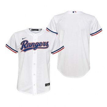 Youth Texas Rangers Nike White Replica Home Jersey