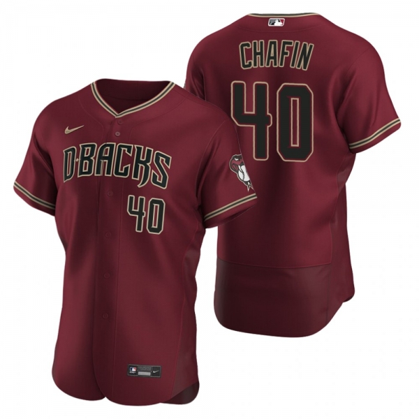 Men's Arizona Diamondbacks Andrew Chafin Nike Crimson Authentic 2020 Alternate Jersey