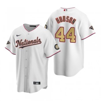 Men's Washington Nationals Daniel Hudson Nike White 2020 Gold Program Replica Jersey