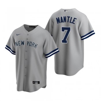 Men's New York Yankees Mickey Mantle Nike Gray Replica Road Jersey