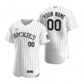 Men's Colorado Rockies Custom Nike White Authentic 2020 Home Jersey