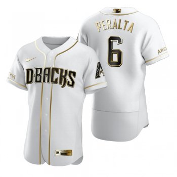 Men's Arizona Diamondbacks David Peralta Nike White Authentic Golden Edition Jersey