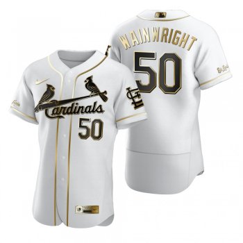 Men's St. Louis Cardinals Adam Wainwright Nike White Authentic Golden Edition Jersey