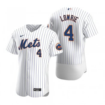 Men's New York Mets Jed Lowrie Nike White Authentic 2020 Home Jersey