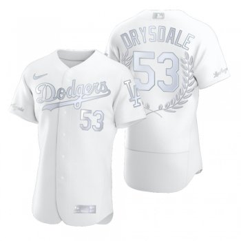 Men's Don Drysdale Los Angeles Dodgers White Awards Collection Retirement Jersey