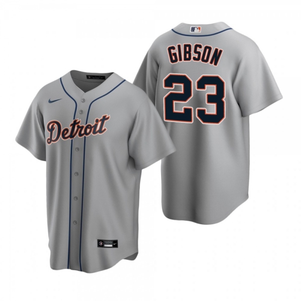 Men's Detroit Tigers Kirk Gibson Nike Gray Replica Road Jersey