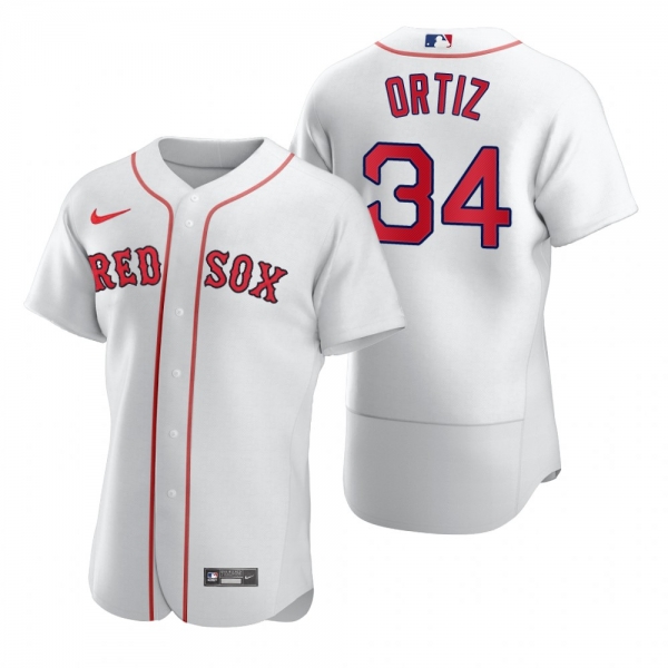 Men's Boston Red Sox David Ortiz Nike White 2020 Authentic Jersey