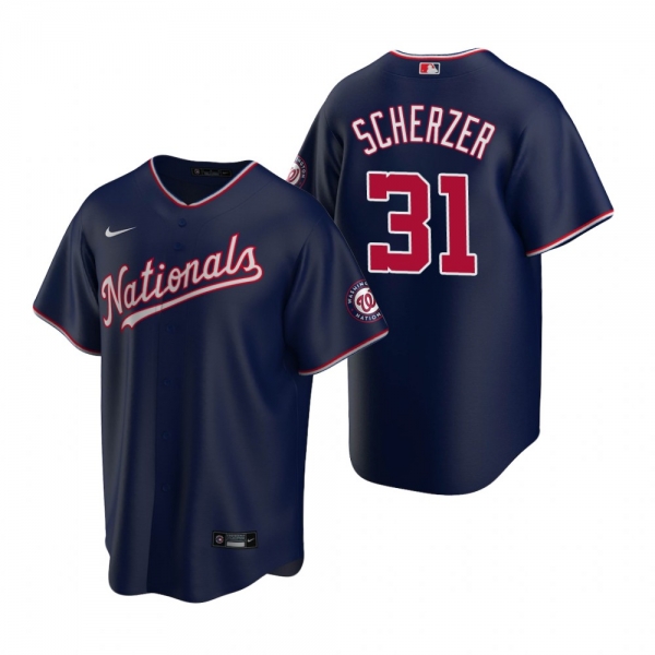 Men's Washington Nationals Max Scherzer Nike Navy 2020 Replica Alternate Jersey