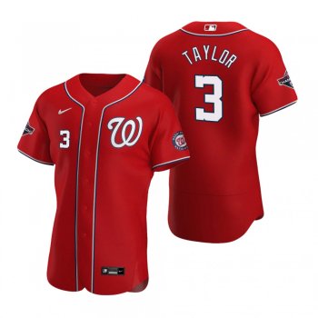 Men's Washington Nationals Michael A. Taylor Scarlet Authentic 2020 Alternate Patch Jersey