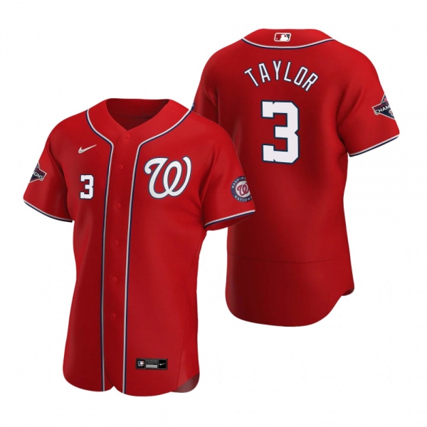 Men's Washington Nationals Michael A. Taylor Scarlet Authentic 2020 Alternate Patch Jersey