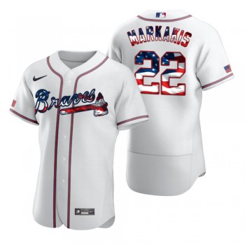 Men's Nick Markakis Atlanta Braves White 2020 Stars & Stripes 4th of July Jersey