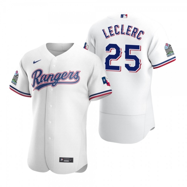 Men's Texas Rangers Jose Leclerc Nike White Authentic 2020 Home Jersey