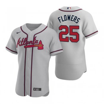 Men's Atlanta Braves Tyler Flowers Nike Gray Authentic 2020 Road Jersey