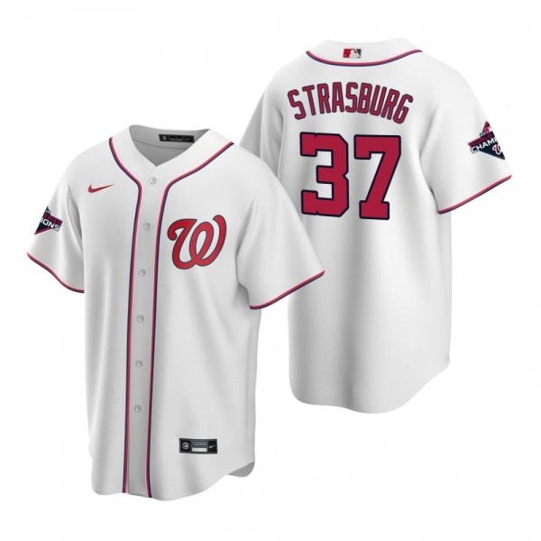 Men's Washington Nationals Stephen Strasburg Nike White 2019 World Series Champions Replica Jersey