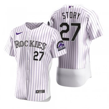 Men's Colorado Rockies Trevor Story Nike White 2020 Authentic Jersey