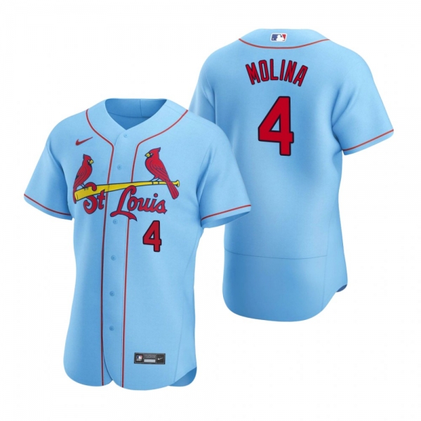 Men's St. Louis Cardinals Yadier Molina Nike Light Blue Authentic 2020 Alternate Jersey