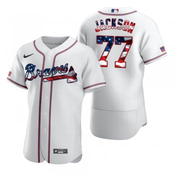 Men's Luke Jackson Atlanta Braves White 2020 Stars & Stripes 4th of July Jersey