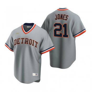 Men's Detroit Tigers JaCoby Jones Nike Gray Cooperstown Collection Road Jersey