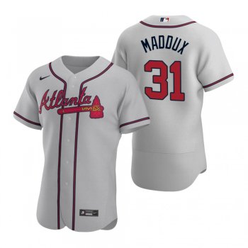 Men's Atlanta Braves Greg Maddux Nike Gray Authentic 2020 Road Jersey