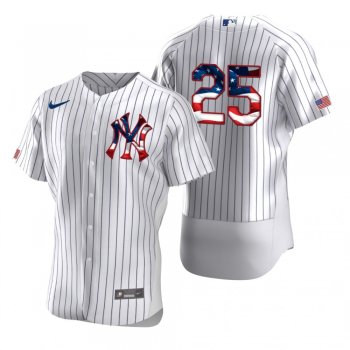 Men's Gleyber Torres New York Yankees White 2020 Stars & Stripes 4th of July Jersey