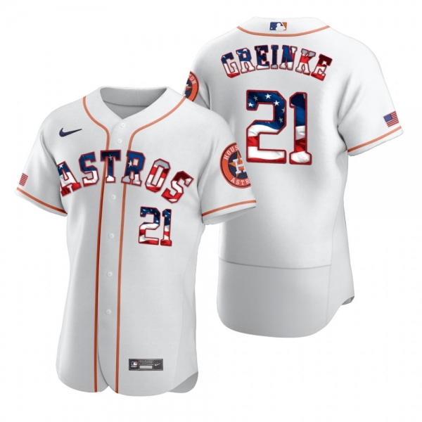 Men's Zack Greinke Houston Astros White 2020 Stars & Stripes 4th of July Jersey