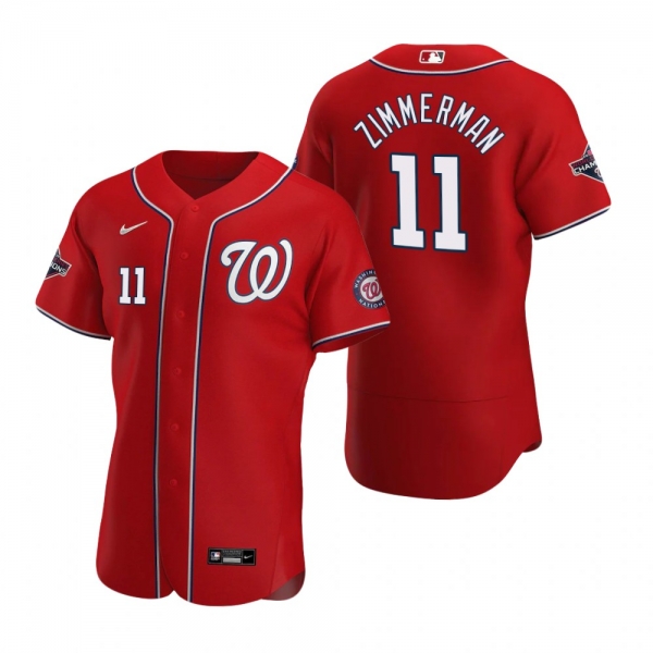 Men's Washington Nationals Ryan Zimmerman Scarlet Authentic 2020 Alternate Patch Jersey