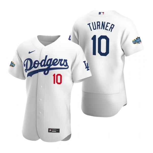 Men's Los Angeles Dodgers Justin Turner 2020 Home Patch White Authentic Jersey