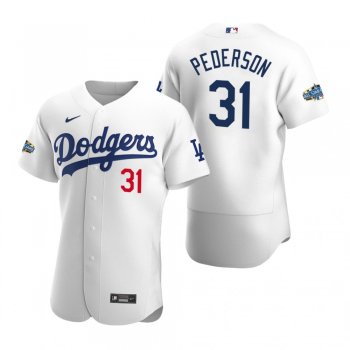 Men's Los Angeles Dodgers Joc Pederson 2020 Home Patch White Authentic Jersey