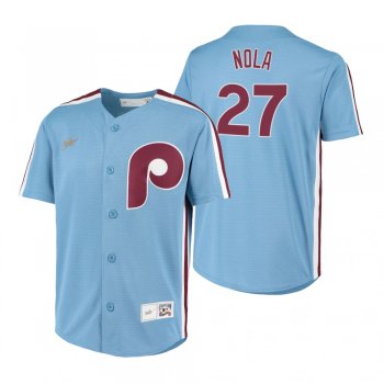 Youth Philadelphia Phillies Aaron Nola Nike Light Blue Cooperstown Collection Road Jersey