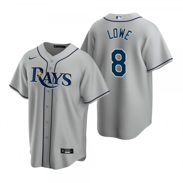 Men's Tampa Bay Rays Brandon Lowe Nike Gray 2020 Replica Road Jersey