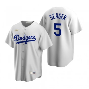 Men's Los Angeles Dodgers Corey Seager Nike White Cooperstown Collection Home Jersey