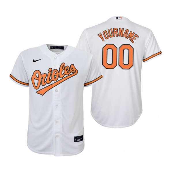 Youth Baltimore Orioles Custom Nike White Replica Home Jersey