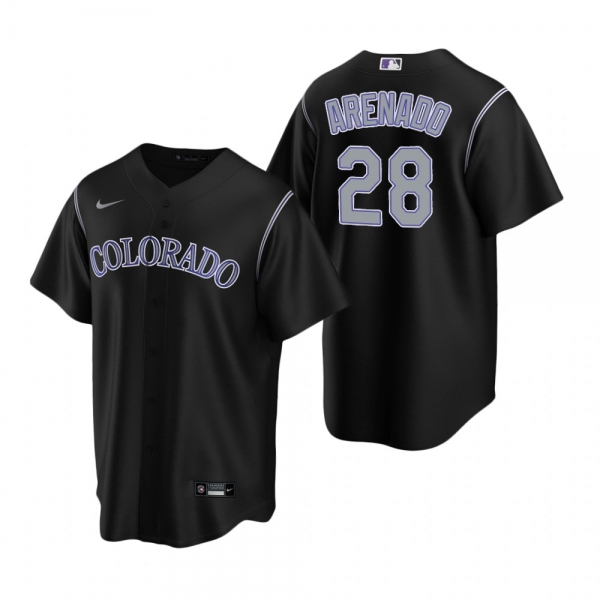 Men's Colorado Rockies Nolan Arenado Nike Black Replica Alternate Jersey