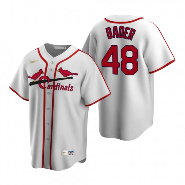 Men's St. Louis Cardinals Harrison Bader Nike White Cooperstown Collection Home Jersey