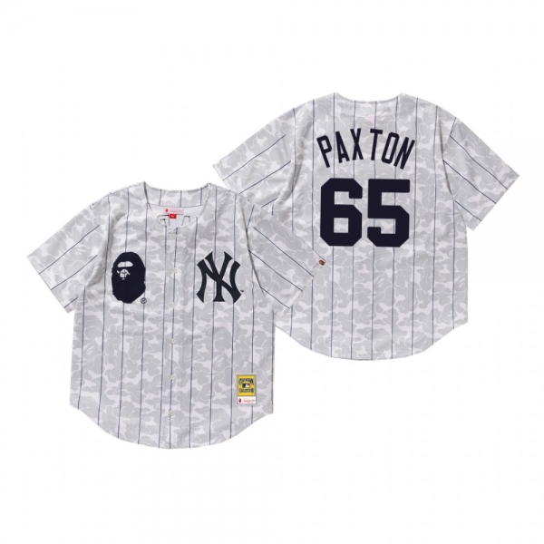 Men's New York Yankees James Paxton White BAPE x Mitchell & Ness Jersey