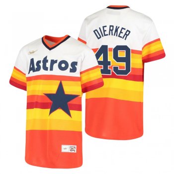 Youth Houston Astros Larry Dierker Nike White Cooperstown Collection Home Jersey